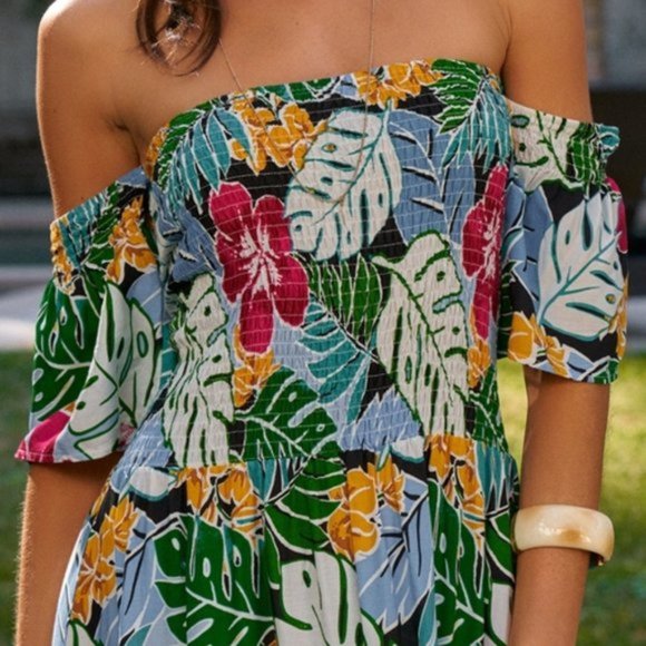 BOHO DOLLZ Plam Print Maxi Dress - Picture 5 of 5